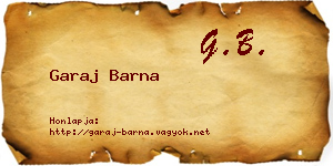 Garaj Barna névjegykártya